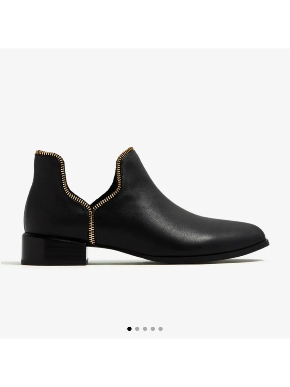 NWT SENSO Black Leather Ankle Boots with Gold Trim – EU 38 – BNIB